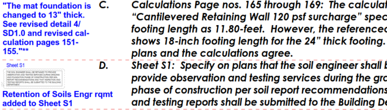 excerpt of reviewer comments with our written responses and image references for modular home building permit in California